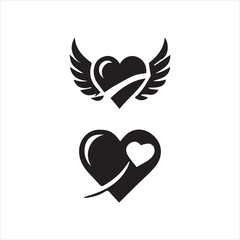heart with wings vector