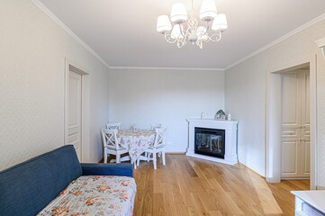 standard interior apartment. living room with sofa