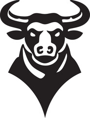 black and white bull