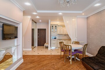 standard interior apartment. living room with sofa