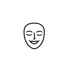 A simple illustrated face expressing happiness and positivity., isolated on a transparent background.