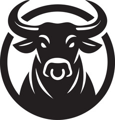 black and white bull