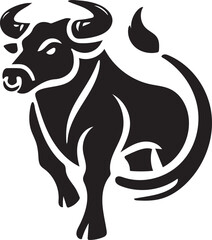black and white bull