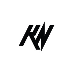KN monogram logo design letter text name symbol monochrome logotype alphabet character simple logo