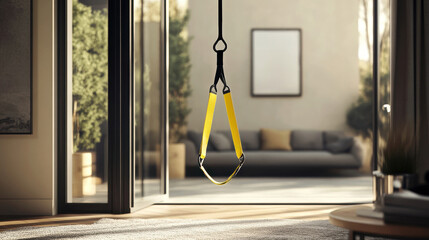 Home fitness - indoor trx suspension training equipment for home workout motivation