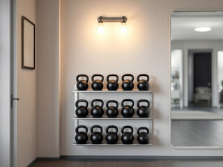 Home fitness kettlebell set for efficient strength training and exercise routine