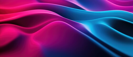 Obraz premium Vibrant waves of pink and blue create a dynamic, abstract visual representation.
