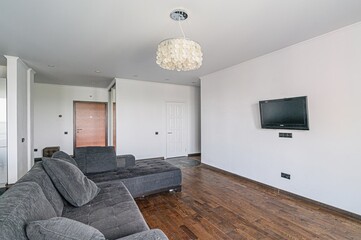 standard interior apartment. living room with sofa