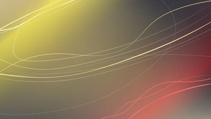 Abstract gradient background with curved light lines in yellow, red, and gray tones. Minimalistic digital design for banners, posters, and wallpapers