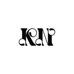 KN monogram logo design letter text name symbol monochrome logotype alphabet character simple logo