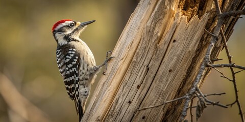Ladderback Woodpecker on Tree Trunk - Wildlife Photography