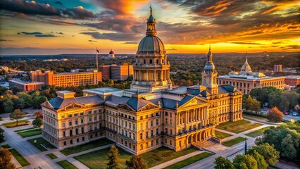 Fototapeta premium Lansing Michigan State Capitol Building Dusk Urban Exploration Photography