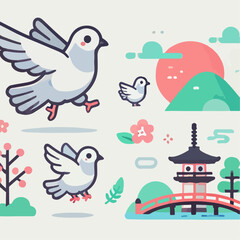 vector illustration of a dove