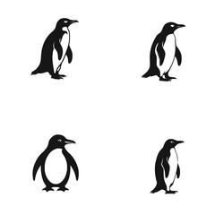 Obraz premium Penguing vector icon set
