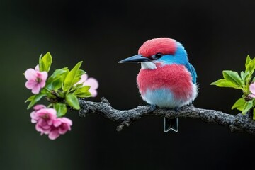 A stunning kingfisher perched calmly, displaying its vivid, colorful plumage in a serene natural setting, highlighting its beauty and grace.