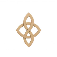Intricate wooden symbol representing unity and eternity, ideal for cultural designs., isolated on a transparent background.