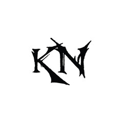 KN monogram logo design letter text name symbol monochrome logotype alphabet character simple logo