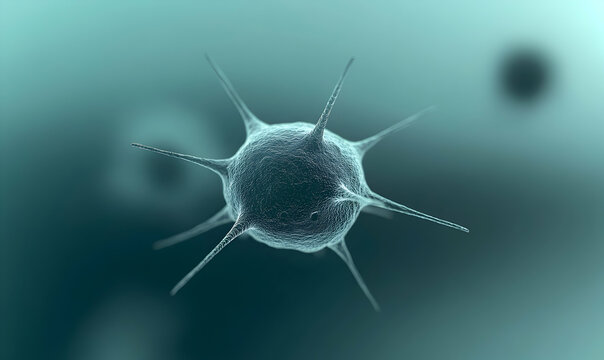 Microscopic view of a single-celled organism, intricate details of a cell's structure, scientific background.