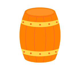 Barrel of beer. Saint Patrick's day. Irish lucky traditional symbol. Ireland holiday. Flat Vector illustration isolated on white background 
