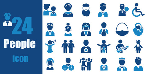 people  icon set. Featuring  people, team, partnership, success and more. Vector illustration.  Cohesive set of scalable vector icons.