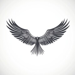 Obraz premium Eagle in flight, graphic design, white background, vector art, for logo