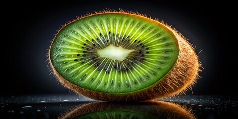 Long Exposure Photography of Isolated Kiwi Fruit on Clear Background