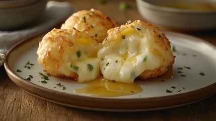 Crispy Fried Cheddar and Green Pepper Bites, Golden Melted Cheese, Savory Flavor, Gourmet Snack, Appetizer, Culinary Delight