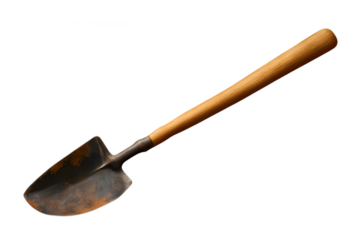 Garden spade on a transparent background. isolated background.