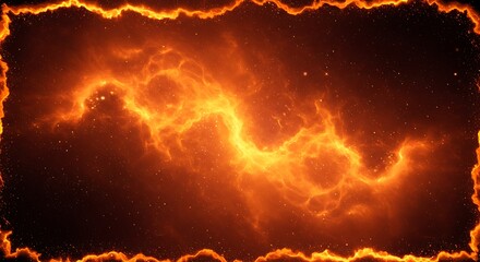 Fiery Embers Frame Glowing Hot Coal Border Design
