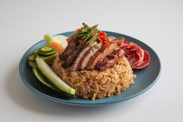 Delicious Asian Rice Dish With Meat And Vegetables