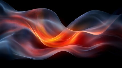 Abstract Fire and Ice: Dynamic interplay of fiery orange and cool blue hues creates a mesmerizing abstract wave, evoking feelings of energy, contrast, and fluidity.