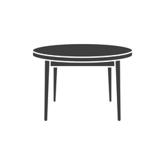 Circle table icon. Simple solid style. Round, pictogram, furniture, office, sign, conference, meeting, web, symbol, interior concept. Vector design illustration isolated. SVG