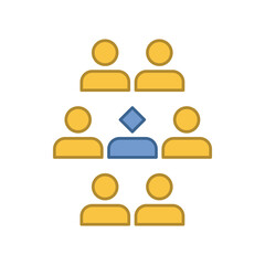 Unique person icon. Simple filled outline style. Individual, people, crowd, different, stand, group, pictogram, figure, team concept. Vector illustration isolated. SVG