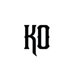 KO monogram logo design letter text name symbol monochrome logotype alphabet character simple logo