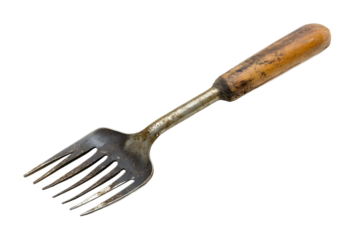 Gardening fork isolated on a transparent background