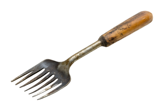 Gardening fork isolated on a transparent background