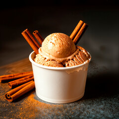 chocolate ice cream in a bowl