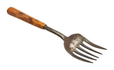 Gardening fork isolated on a transparent background