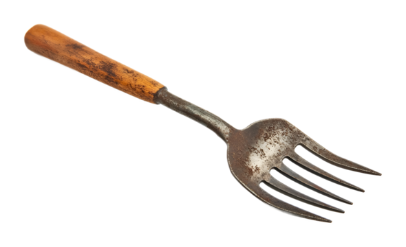 Gardening fork isolated on a transparent background