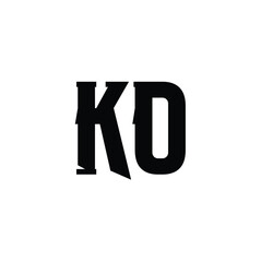 Obraz premium KO monogram logo design letter text name symbol monochrome logotype alphabet character simple logo
