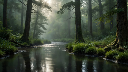 Obraz premium morning in the forest