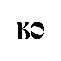 KO monogram logo design letter text name symbol monochrome logotype alphabet character simple logo