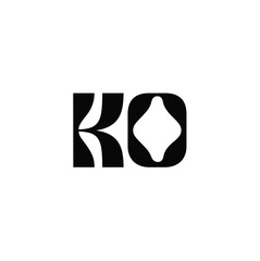 KO monogram logo design letter text name symbol monochrome logotype alphabet character simple logo