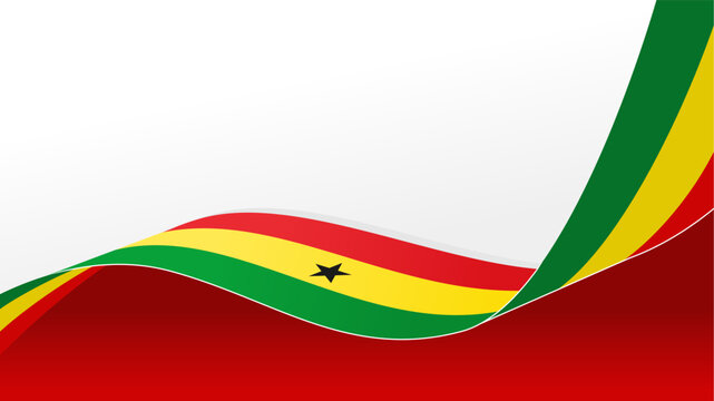 Waving flag of Ghana. for independence day poster design