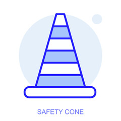 Industrial web icon in line style for web and mobile app. Symbol of a Safety Cone. Vector illustration