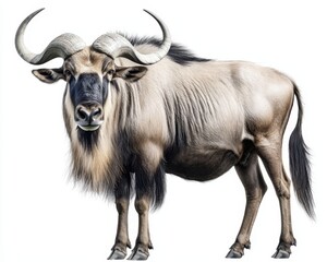 Gnu in focus, perfectly isolated for a clean and minimalist aesthetic.