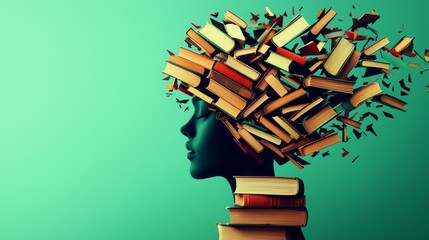 Symbolizing creativity and intellect through a unique collage design.