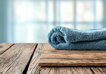 Rolled Blue Towel
