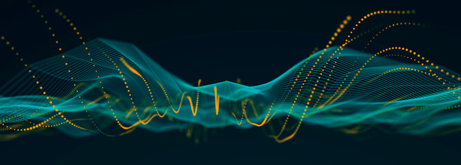 Digital technology background. Network connection dots and lines. Futuristic background for presentation design. 3d rendering.	