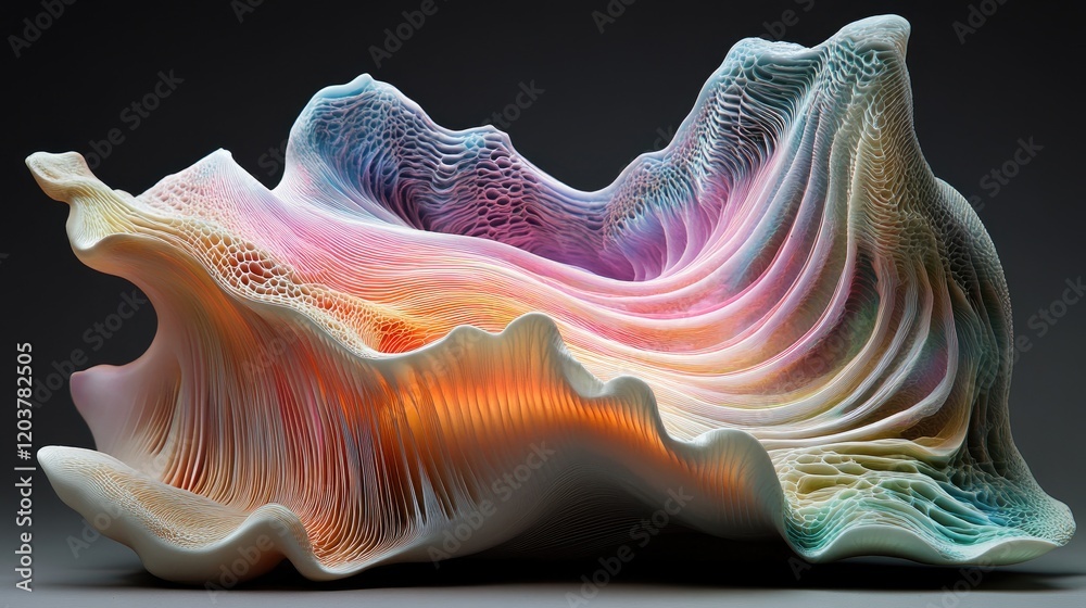 Poster d data visualizations morphing as they adapt to augmented transformations.